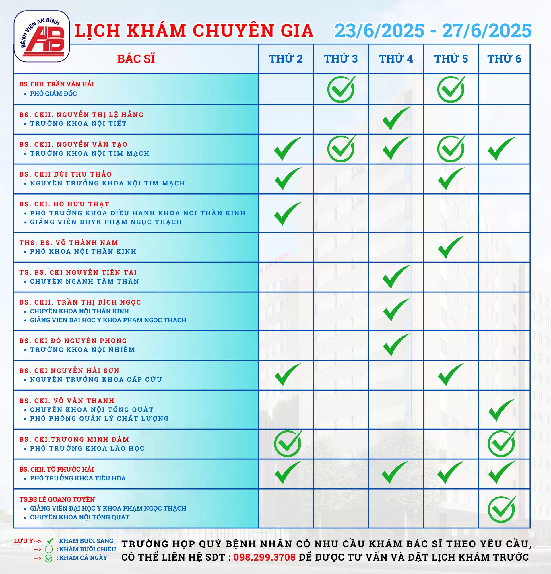 Lịch Khám Bệnh