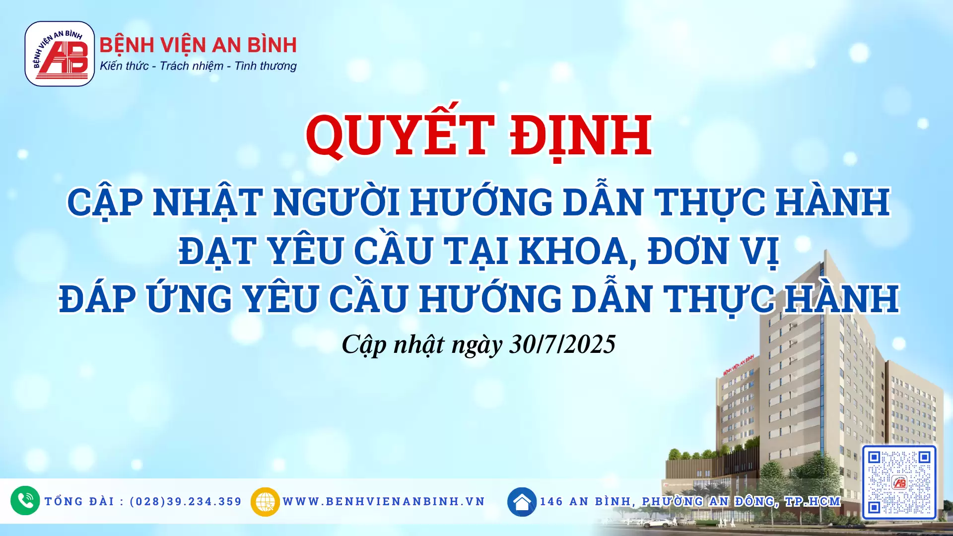 Quyết định cập nhật người hướng dẫn thực hành đạt yêu cầu tại khoa, đơn vị đáp ứng yêu cầu hướng dẫn thực hành ngày 30/7/2025