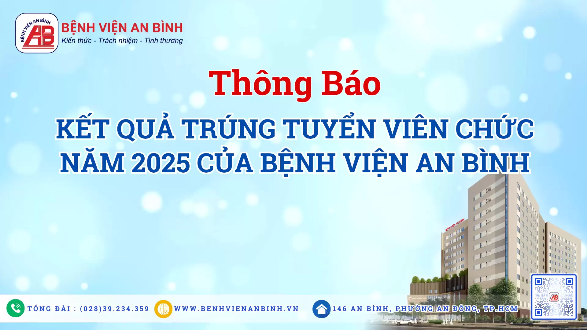Thông báo kết quả trúng tuyển viên chức năm 2025 của Bệnh viện An Bình