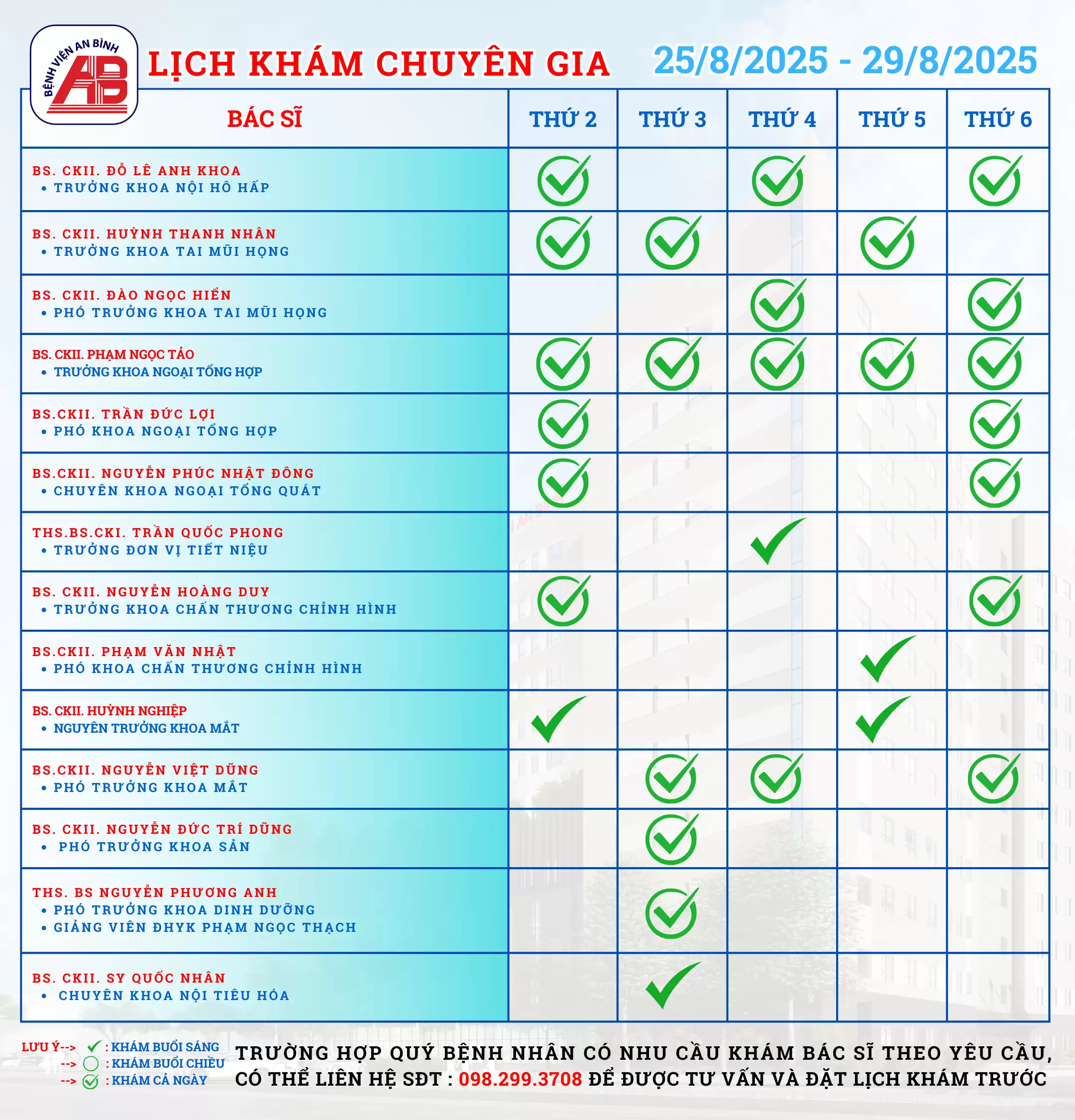 Lịch Khám Bệnh