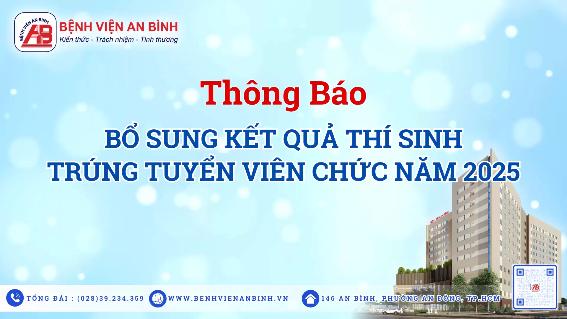 Thông báo bổ sung kết quả thí sinh trúng tuyển viên chức năm 2025