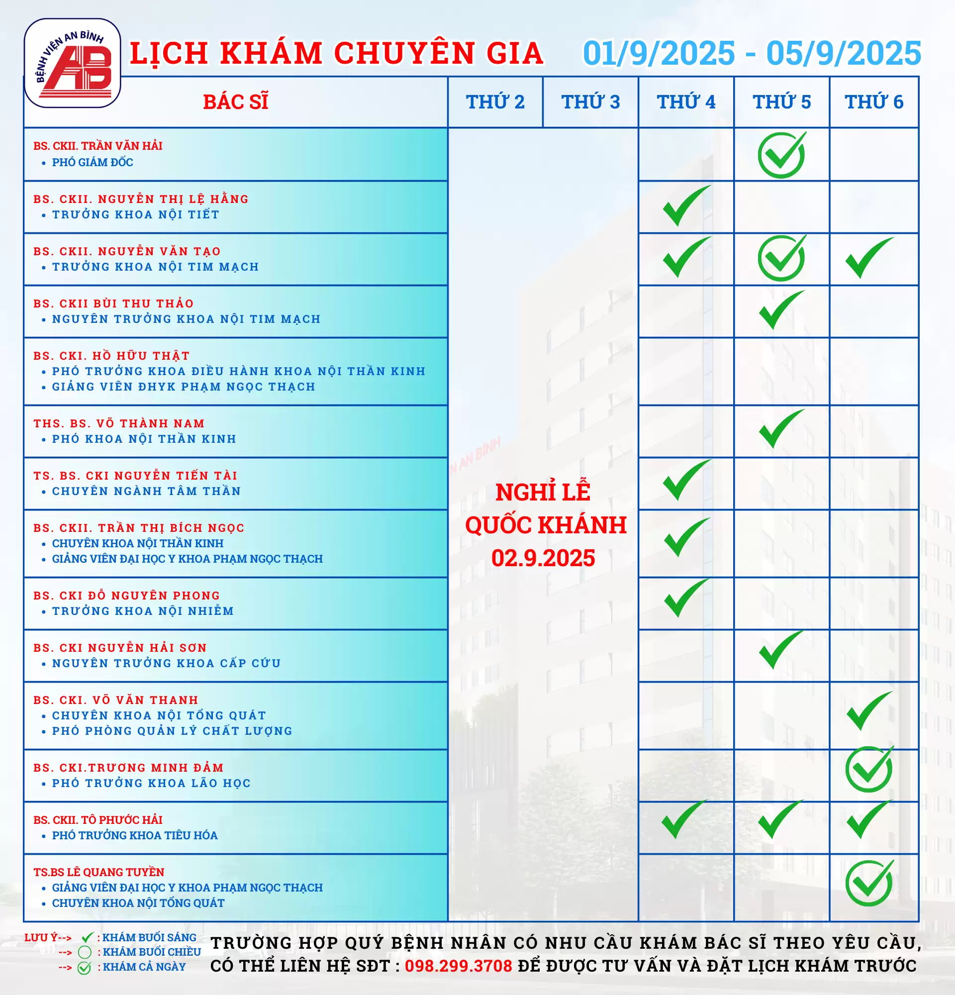 Lịch Khám Bệnh