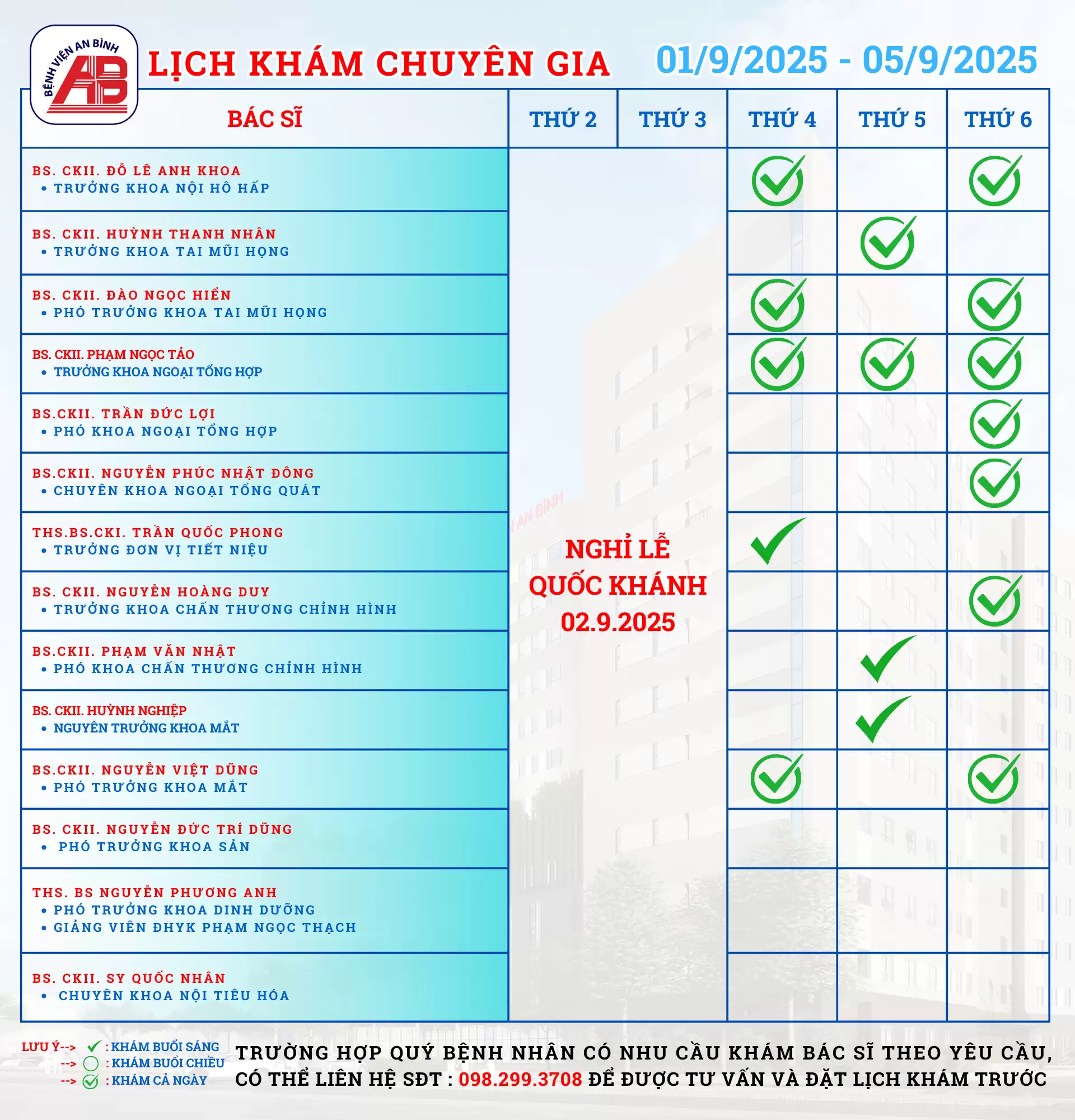 Lịch Khám Bệnh