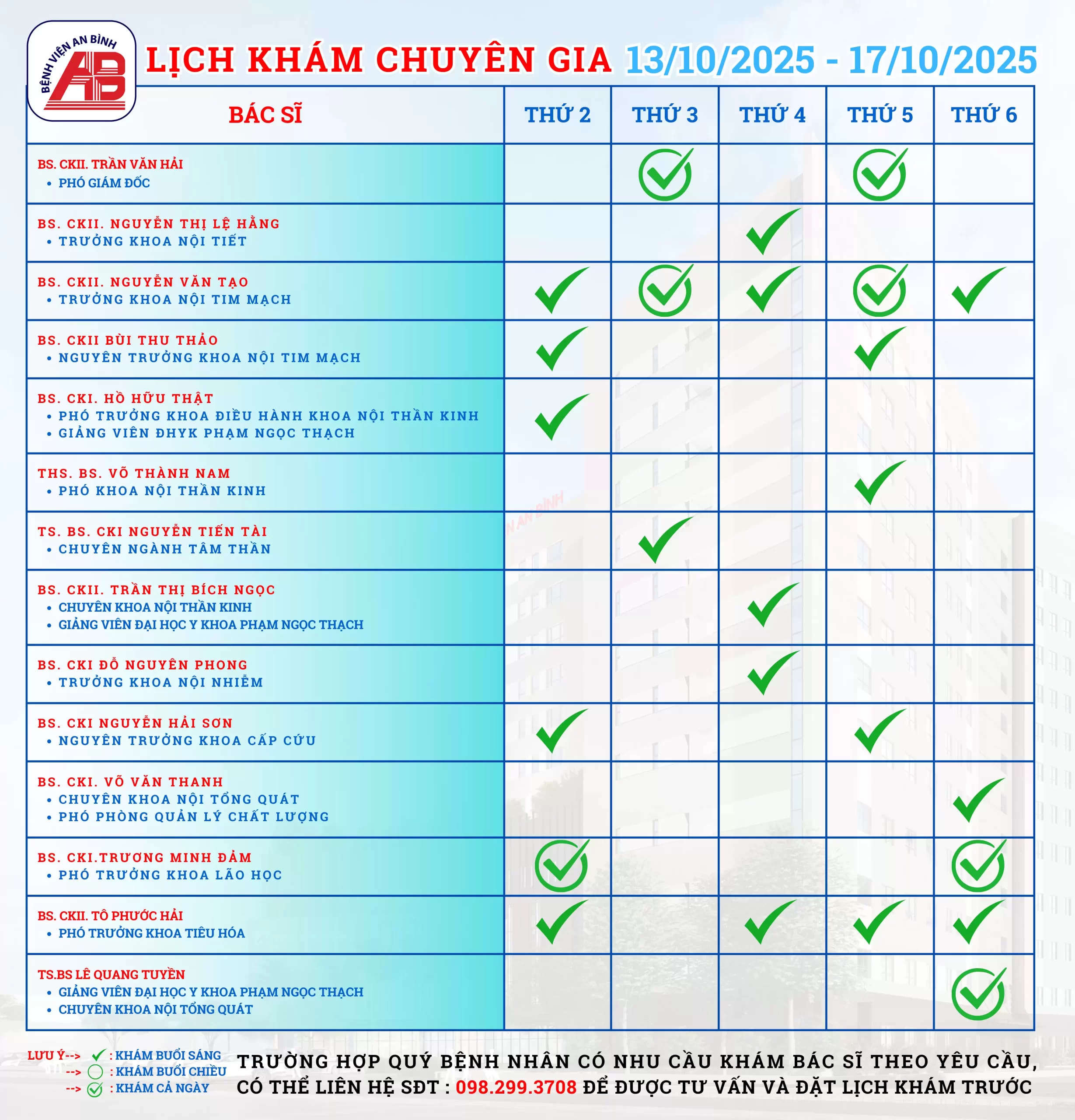 Lịch Khám Bệnh