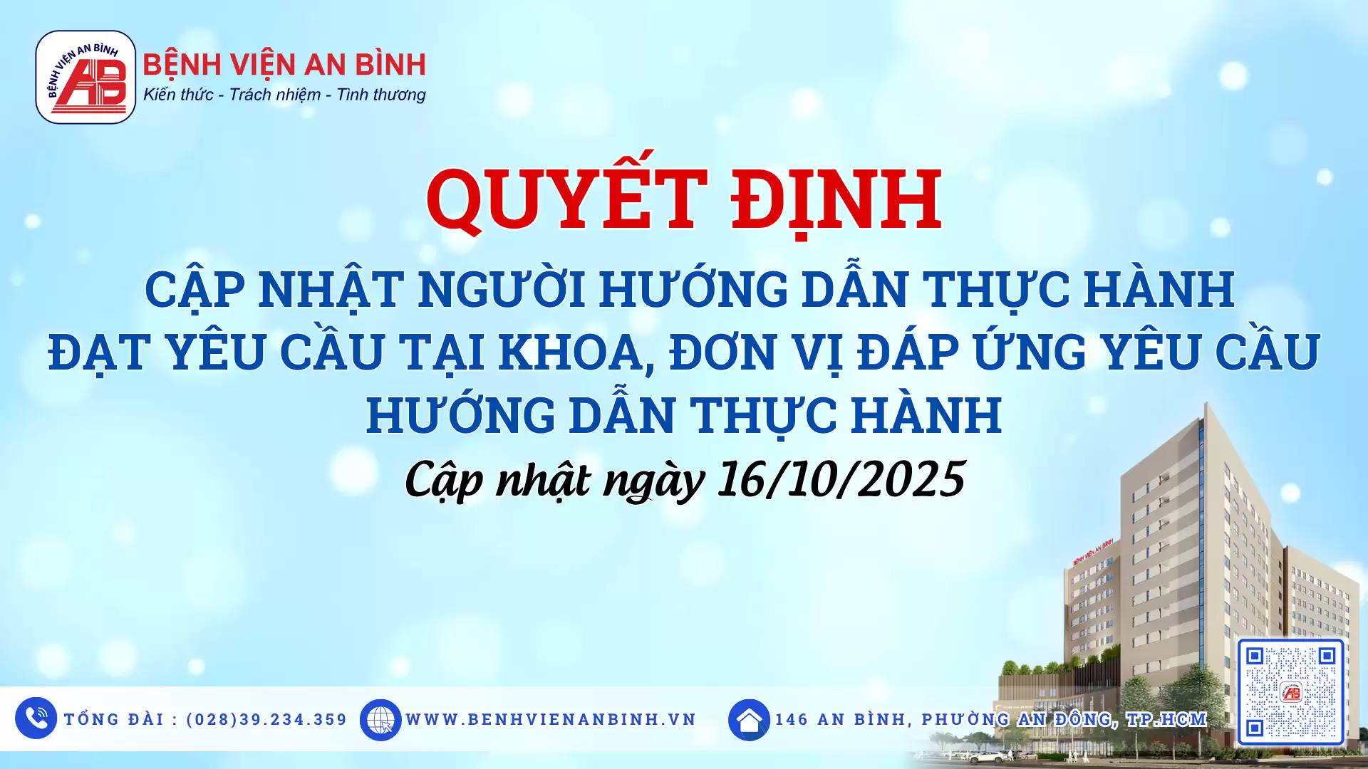 Quyết định cập nhật người hướng dẫn thực hành đạt yêu cầu tại khoa, đơn vị đáp ứng yêu cầu hướng dẫn thực hành ngày 16/10/2025