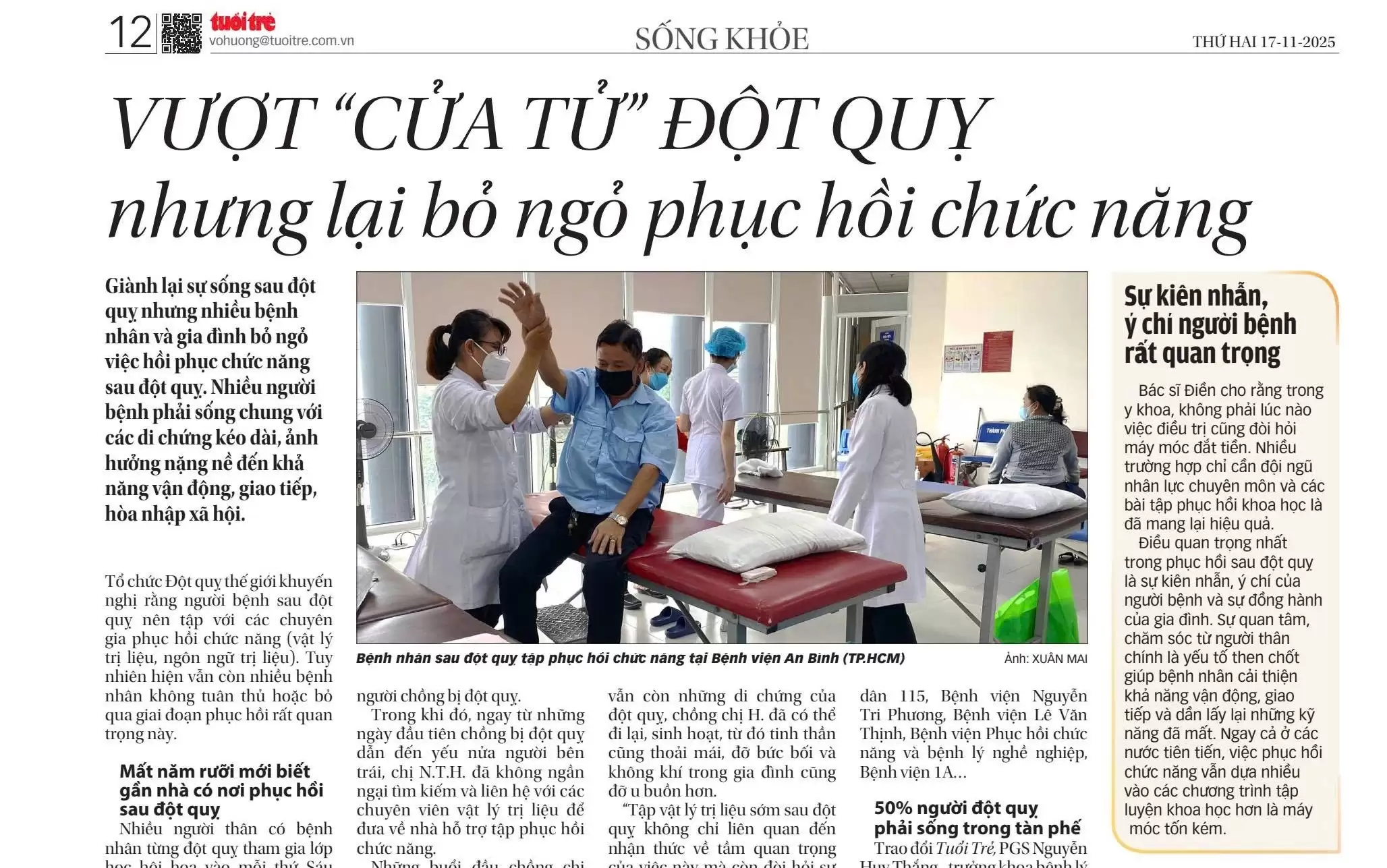 Vượt ‘cửa tử’ đột quỵ nhưng lại bỏ ngỏ phục hồi chức năng