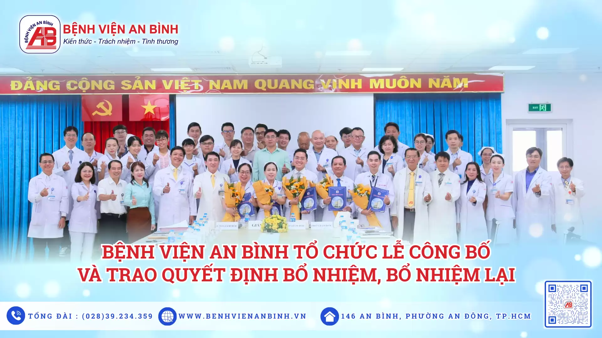 Bệnh viện An Bình tổ chức lễ công bố và trao quyết định bổ nhiệm, bổ nhiệm lại 01/12/2025