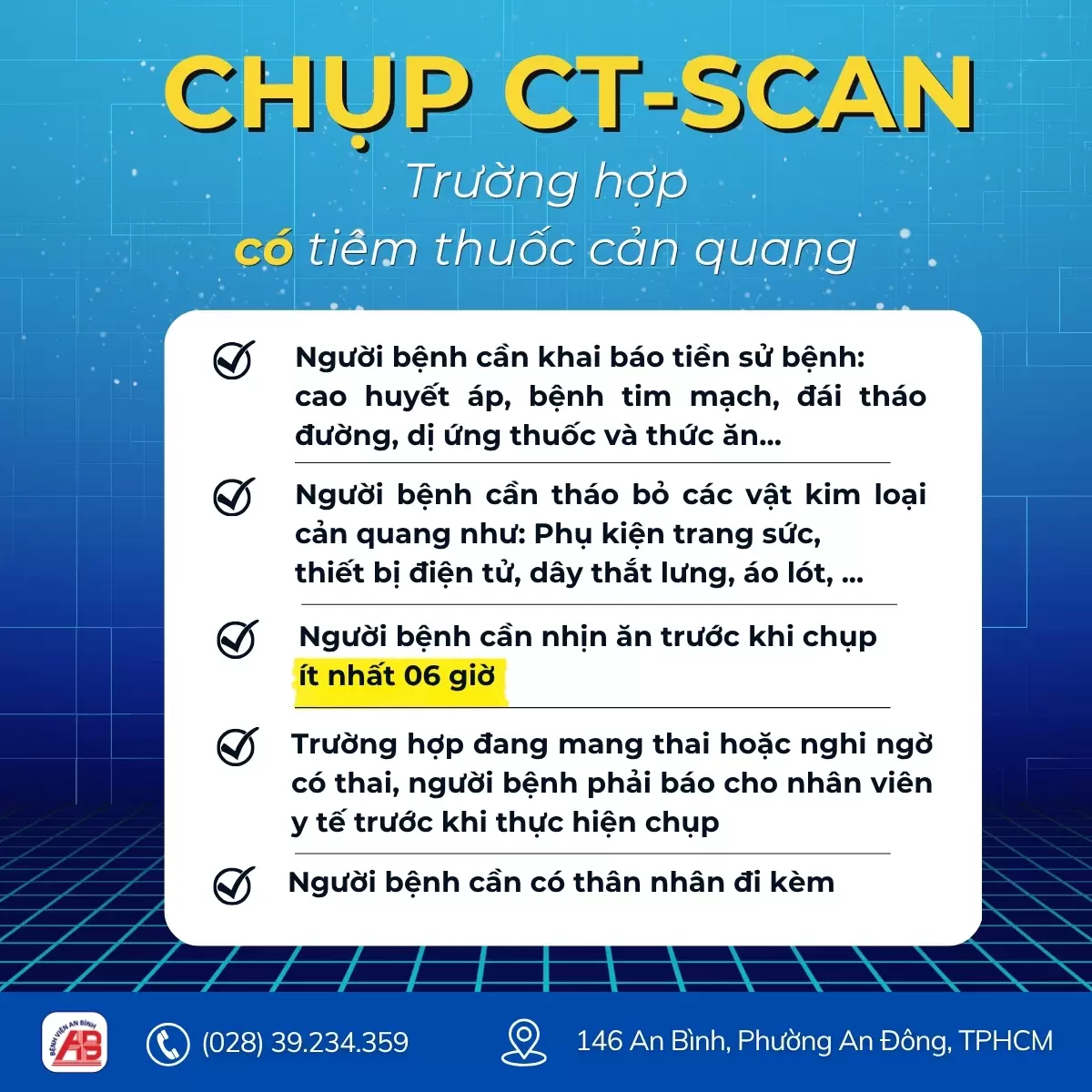 Hướng dẫn chuẩn bị trước khi chụp CT-SCAN