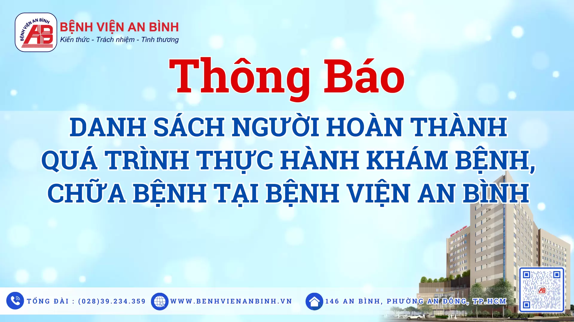 Danh sách Người hoàn thành quá trình thực hành khám bệnh, chữa bệnh tại Bệnh viện An Bình