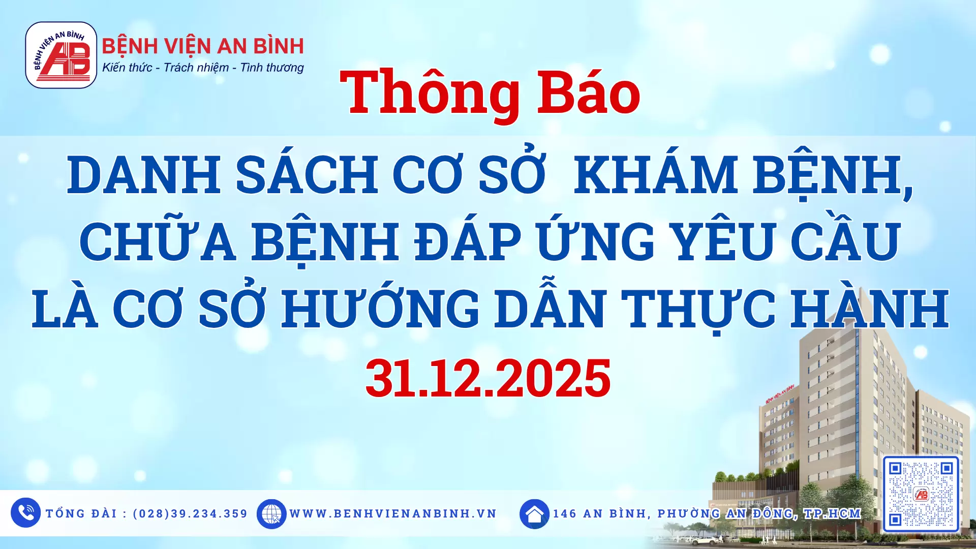 Thông báo danh sách cơ sở khám bệnh, chữa bệnh đáp ứng yêu cầu là cơ sở hướng dẫn thực hành – 01/7/2024