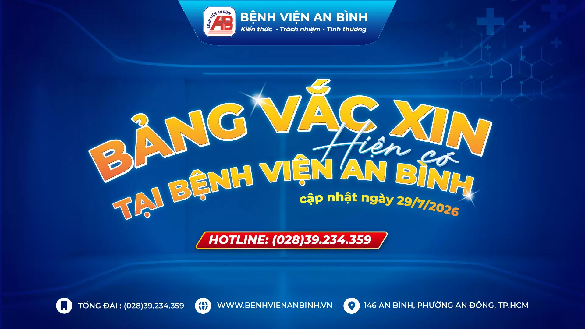 Danh sách Vắc xin cập nhật – Ngày 29/7/2026