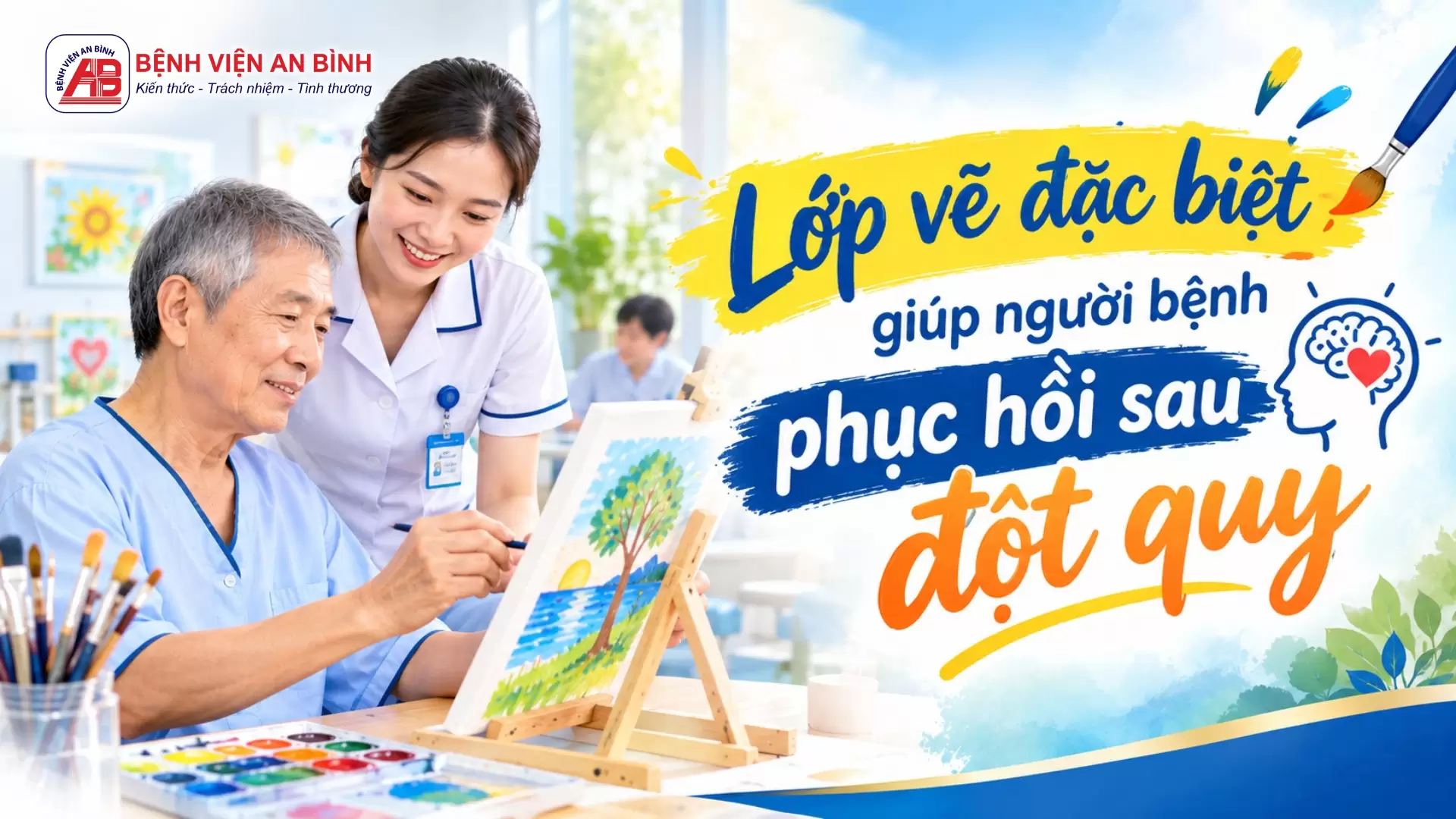 Báo Phụ nữ – Lớp vẽ đặc biệt giúp người bệnh phục hồi sau đột qụy