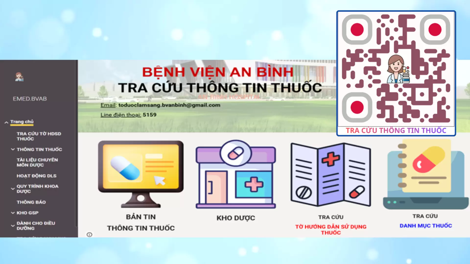 Cải cách thủ tục hành chính Ứng dụng Google site làm website tra cứu thông tin thuốc dành cho nhân viên y tế – Khoa Dược