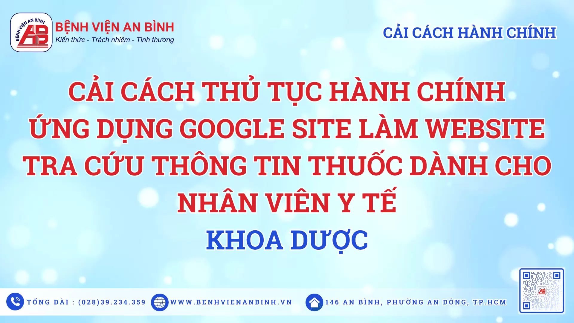 Cải cách thủ tục hành chính Ứng dụng Google site làm website tra cứu thông tin thuốc dành cho nhân viên y tế – Khoa Dược
