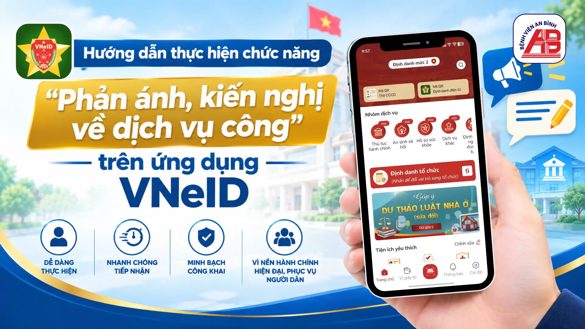 Hướng dẫn thực hiện chức năng “Đánh giá việc cung ứng dịch vụ hành chính công” trên ứng dụng VNeID