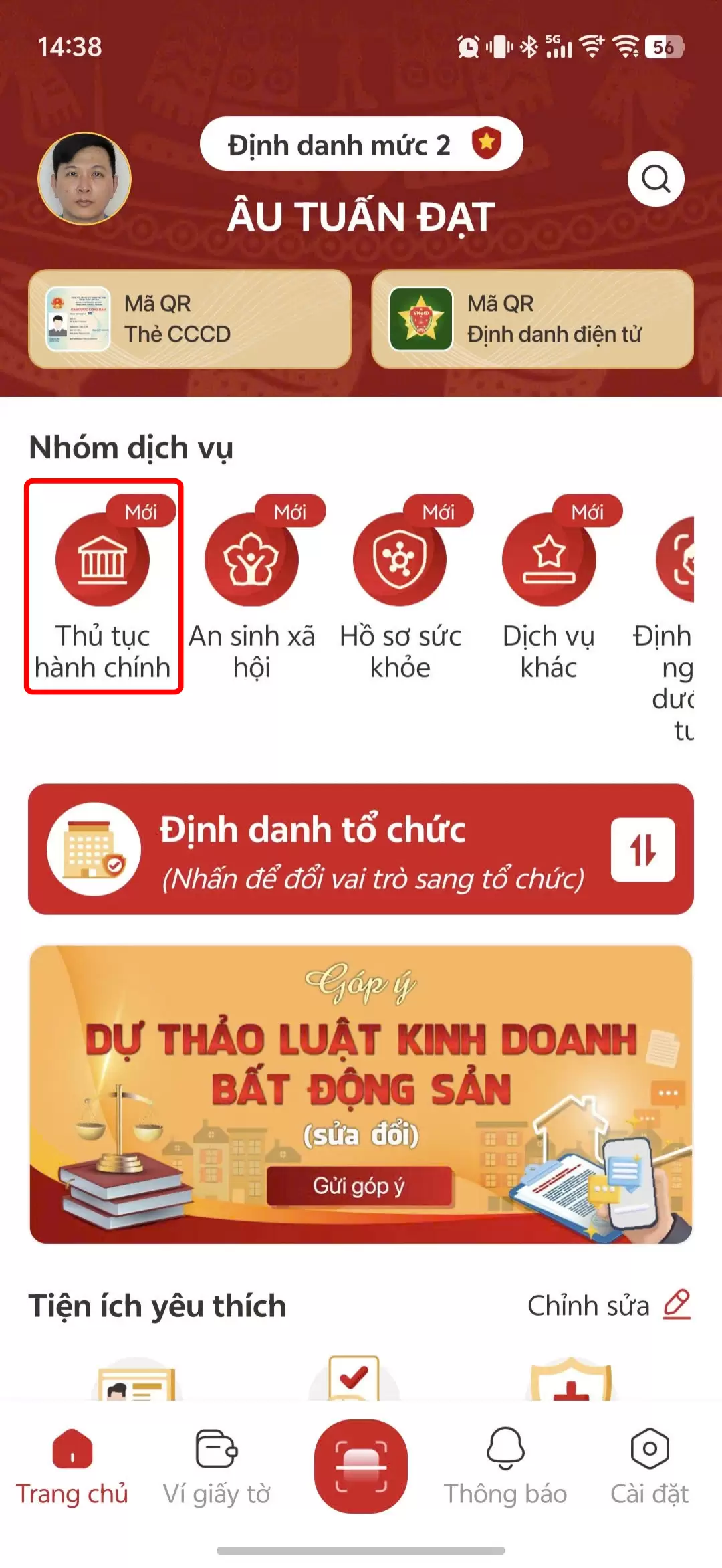 Hướng dẫn thực hiện chức năng “Đánh giá việc cung ứng dịch vụ hành chính công” trên ứng dụng VNeID