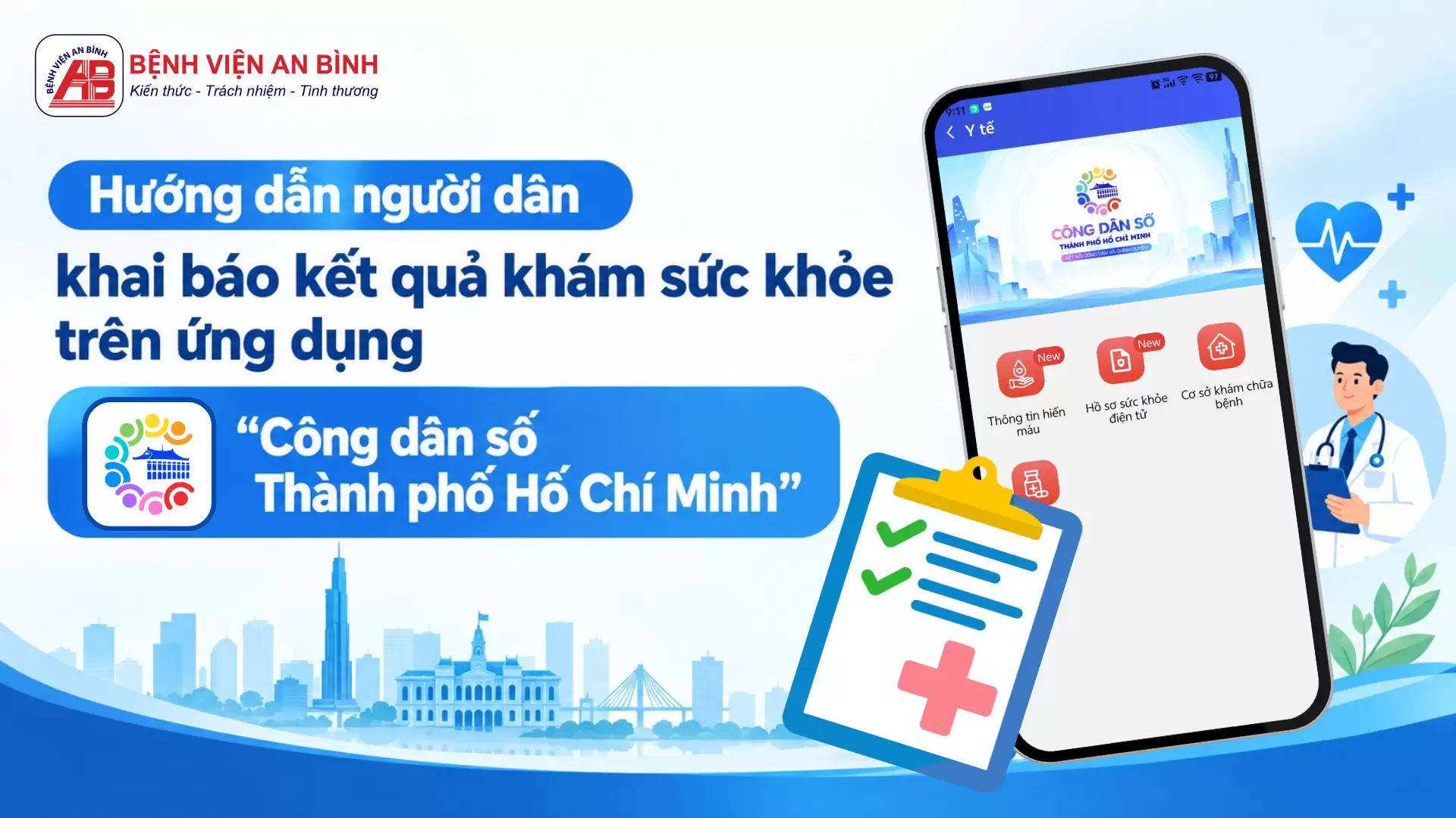Hướng dẫn người dân khai báo kết quả khám sức khỏe trên ứng dụng “Công dân số Thành phố Hồ Chí Minh”