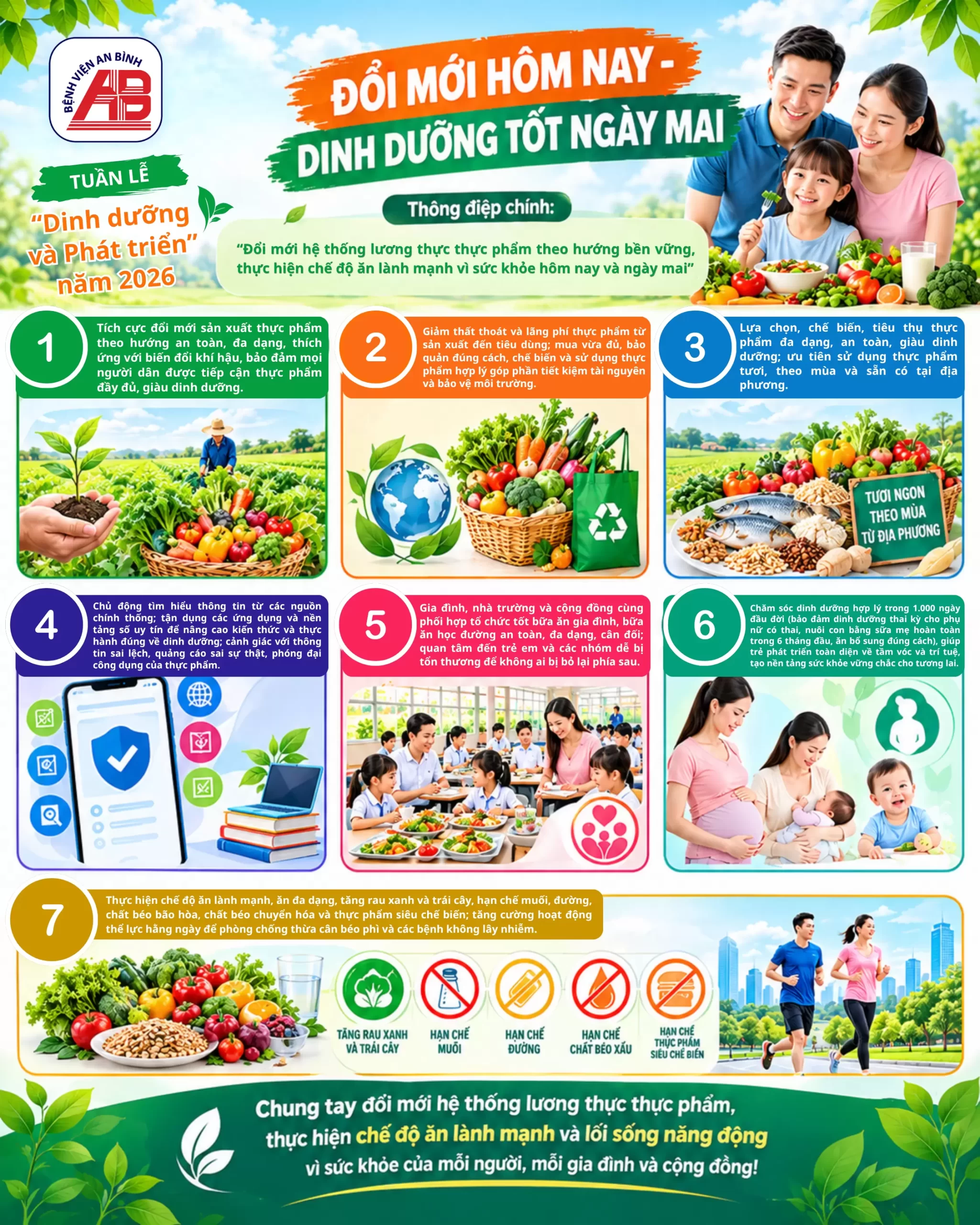 Hưởng ứng Tuần lễ “Dinh dưỡng và Phát triển” năm 2026: “Đổi mới hôm nay – Dinh dưỡng tốt ngày mai”